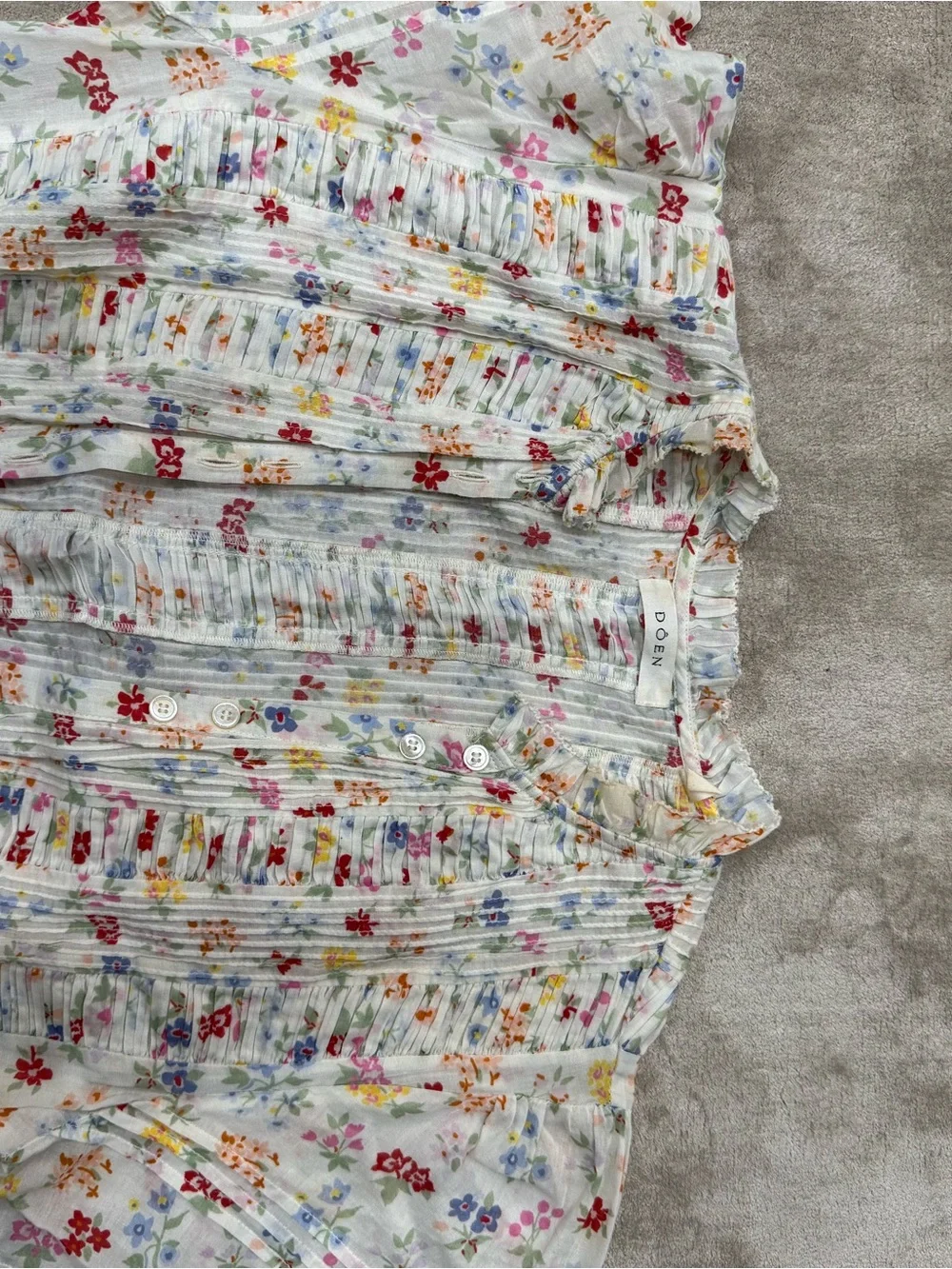 Doen Cream Floral Maxi Dress with Puff Sleeves - Picture 6 of 6